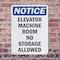 Signmission Elevator Machine Room No Storage Allowed, 10 in W x Rectangle, Plastic OS-2PACK-NS-P-1014-V-11732 - alternate 4